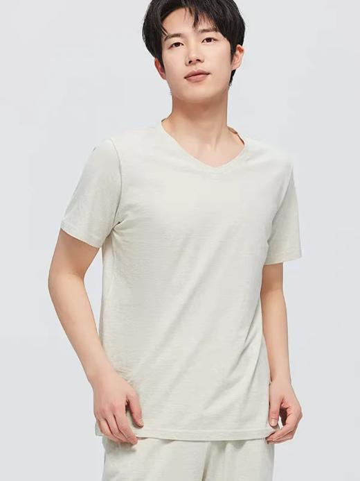 有机棉 男士家居服套装(灰色) 长袖长裤圆领套装/短袖短裤V领套装  素道敦煌天然有机彩棉织造 无染色，无荧光剂，无静电，亲肤透气，舒适安全健康  [漳州仓] 商品图1