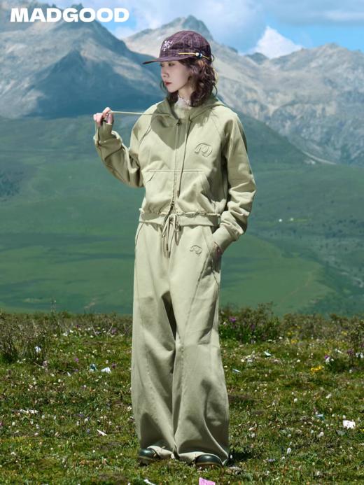 马得工地/MDGDWY13809/贴布绣毛搭连帽开衫卫衣 商品图0