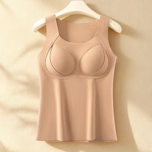 德绒保暖背心含蚕丝羊毛提拉带胸垫一体无痕保暖内衣打底 商品图2