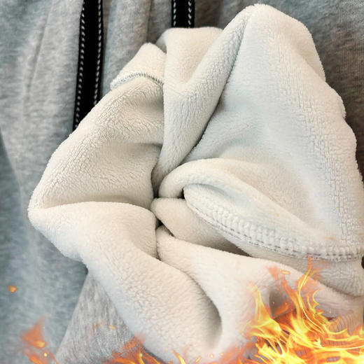 韩系egg卫裤女秋冬季加绒休闲裤春季2025新款撞色高腰束脚裤宽松显瘦运动休闲裤子秋冬加厚裤子 商品图3