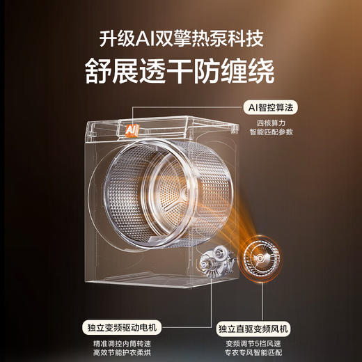 海尔（Haier）云溪4.0洗烘套装 双擎 3D透视 光等 雾化空气洗 XQG100-BLEG591HU1+GA100-STQ591HU1 商品图5
