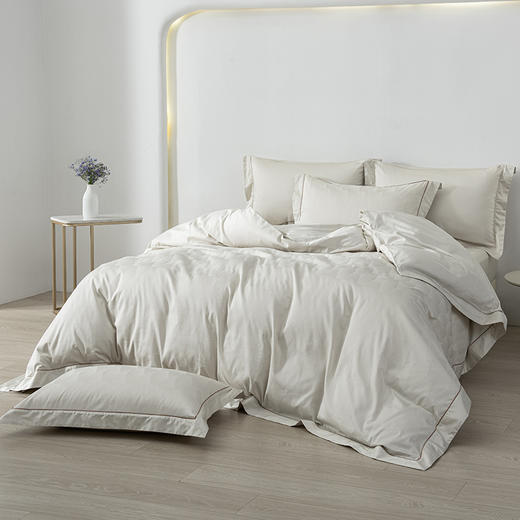 2025年秋冬新款雅芳婷全棉贡缎四件套纯棉肌理床笠款被套轻奢套件 商品图5