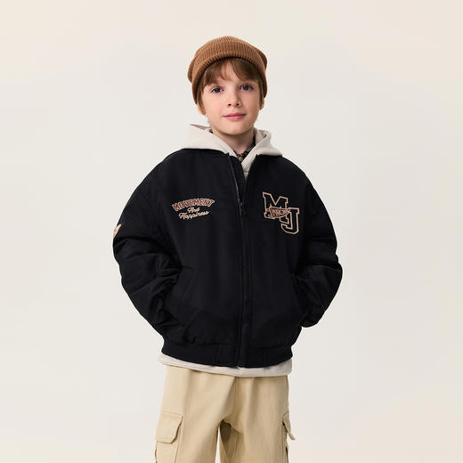 马克珍妮男童复古赛车夹棉棒球服外套2025年秋冬新款551252 商品图1