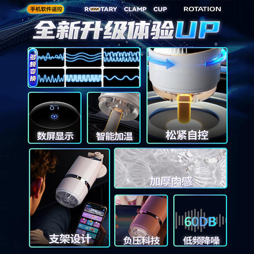 主动点旋转夹吸强震飞机杯（解放双手 送固定吸盘） 商品图3