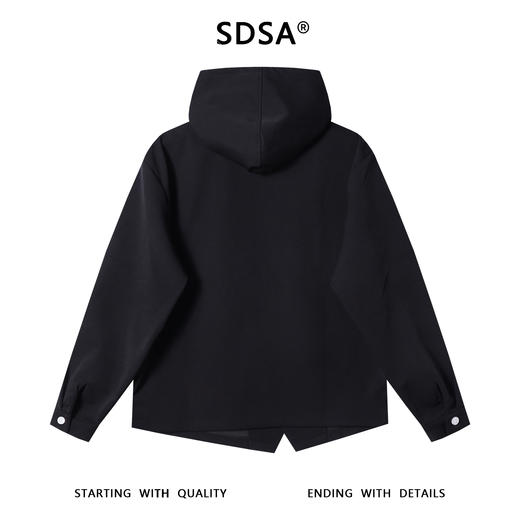 SDSA男士秋冬新款痞帅男装潮牌不规则纽扣连帽衬衫百搭时尚外套 商品图4