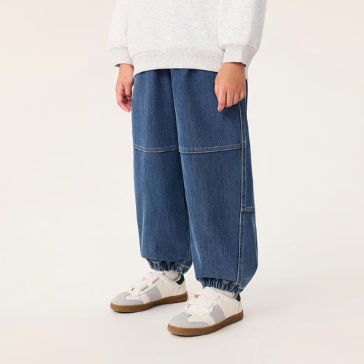 马克珍妮男童加绒保暖牛仔束脚裤2025年秋冬新款551286 商品图1