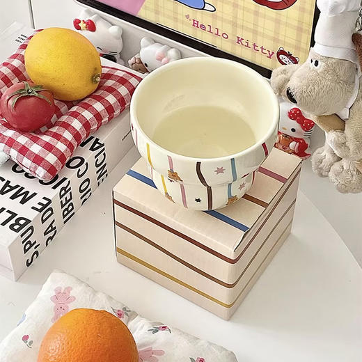 300ml彩带杯高颜值办公室家用水杯陶瓷杯-纪念日百货门店同款167544122 商品图2