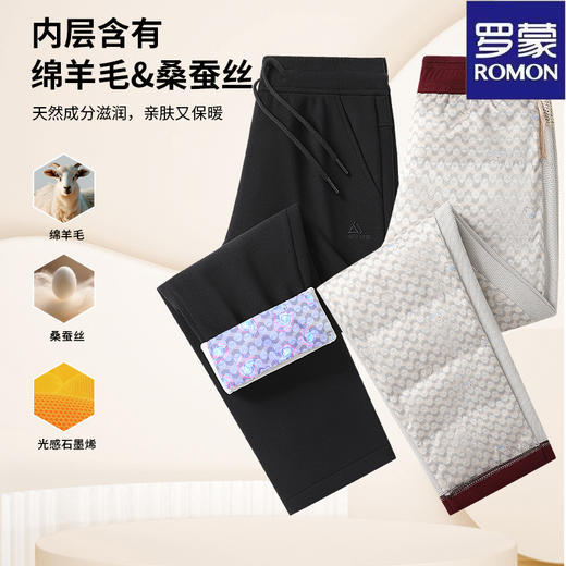 🌞独家定制❗️“会呼吸的裤子”罗蒙进口面料‼️甄选顶级桑蚕丝➕绵羊毛➕石墨烯！💗【罗蒙石墨烯直筒羽绒裤82788】科技复合蓄热，💯亲肤零压感，保暖抗寒！ 商品图0