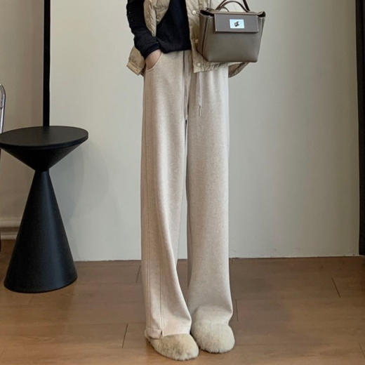 觅槿 高奢醋酸羊毛裤 显高显瘦 加厚保暖 加绒款/不加绒款 3色可选 商品图2