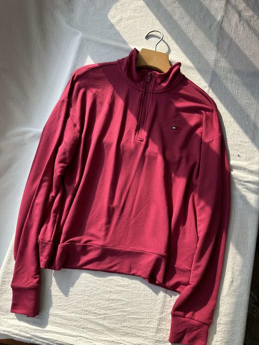 贝壳三 运动休闲立领女士纯色卫衣半拉链宽松柔软上衣C102818 商品图2