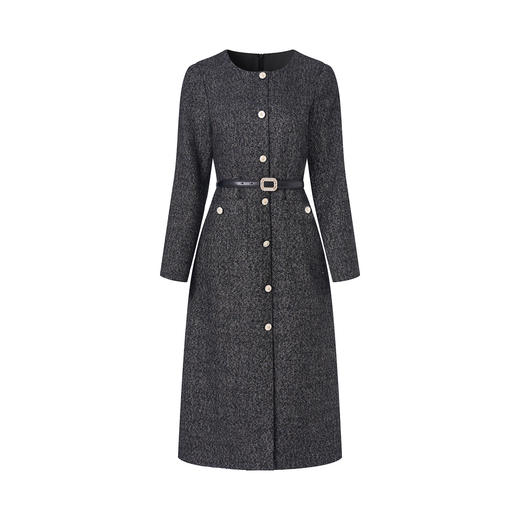 「高货wl」全新升级【铂金会员367/天猫499/差价132】(01358)洛诗琳法式优雅小香风连衣裙2025秋冬气质通勤收腰裙子 商品图4