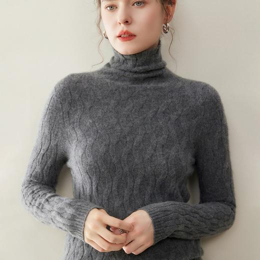 「高货rg」全新升级【铂金会员514/天猫699/差价185】(13513)洛诗琳气质软糯羊绒衫2025秋冬纯色宽松堆堆领针织上衣女 商品图4