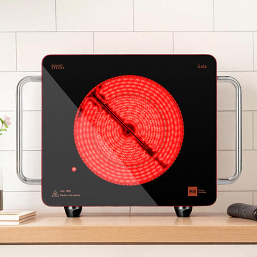 米技电陶炉(双圈方炉)MiiGala lED 2000 FI定时版 白色/红色(微晶玻璃面板)-S 商品图1