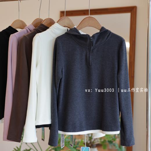 lulu同款，保暖德绒连帽卫衣可打底可外穿，显瘦有腰线 商品图1