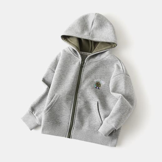 儿童加厚棉质连帽卫衣 韩版休闲拉链卫衣外套 商品图1