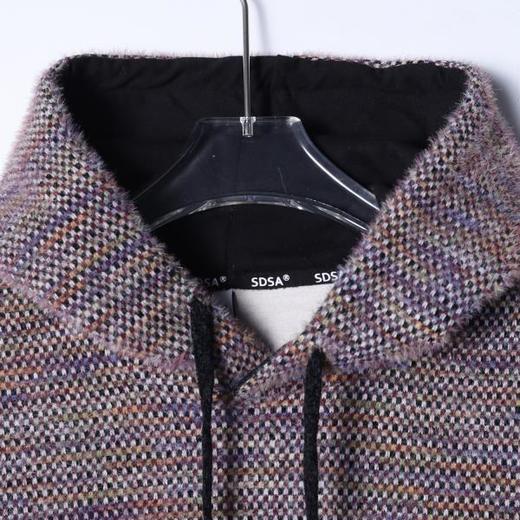 WY1239SDSA男士秋冬新款痞帅男装潮牌彩色绒毛抽绳连帽卫衣百搭套头上衣 商品图2