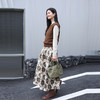 绽放731朵/全棉提花设计感半腰松紧捏褶半身中长裙女秋冬百搭裙子 商品缩略图2