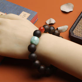 文莱沉香手链辣绿翡翠路路通男士手链