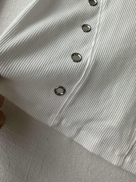 贝壳三 设计感修身一字领纯色长袖T恤金属镂空打底上衣C102817 商品图10