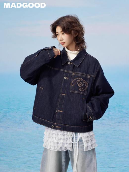 马得工地/MDGDWT13170/可拆卸毛领绗棉牛仔外套 商品图2