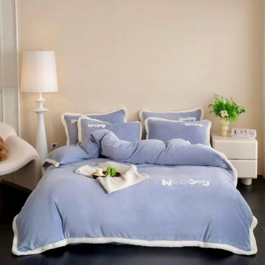 韩国进口牛奶绒拼接羊驼绒保暖四件套 商品图3