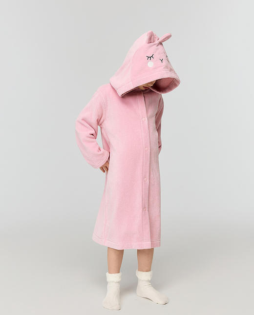 【春上新】8楼爱慕儿童Aimer Kids女孩动物联盟小兔连帽浴袍AK144J641，吊牌价680元 商品图3
