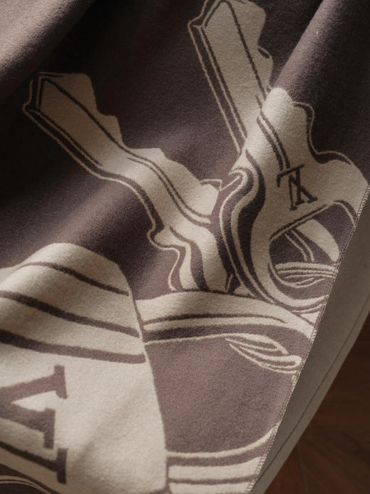 WJ26-LOUIS VUITTON Monogram 花卉图案 绵羊毛 绒线围巾 女款 黑色（QZ*MM） 商品图4