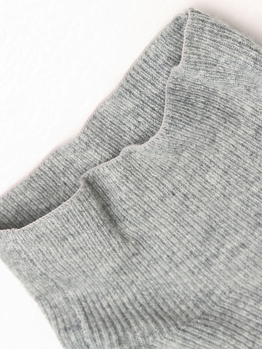 浅灰色高领坑条针织衫 修身短款长袖上衣 秋冬高级感百搭显瘦羊毛混纺打底毛衣 商品图2