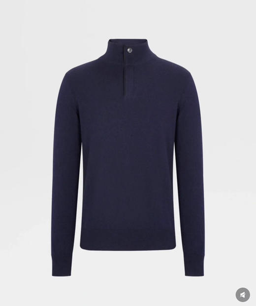 杰尼亚一粒扣拉链翻领山羊绒针织毛衣！ 商品图8