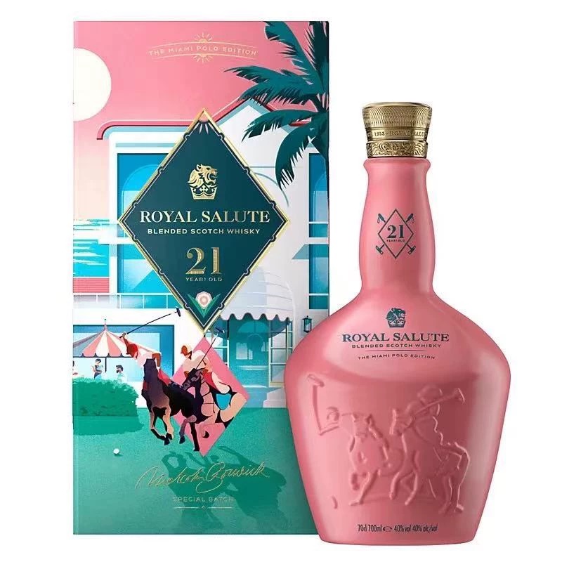 【限量回馈】皇家礼炮（Royal Salute）21年 皇家礼炮迈阿密马球限量版 苏格兰调和型威士忌 原瓶进口洋酒 限量礼盒装700ml