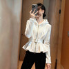 XMZ1521白色连帽丝绒外套女2025新款秋冬独特漂亮巨好看气质高端收腰上衣 商品缩略图1