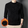 柔软亲肤 舒适保暖男士长袖T恤中年男装毛衣男士冬季保暖雪尼尔圆领打底毛衫简约休闲加厚保暖 商品缩略图2
