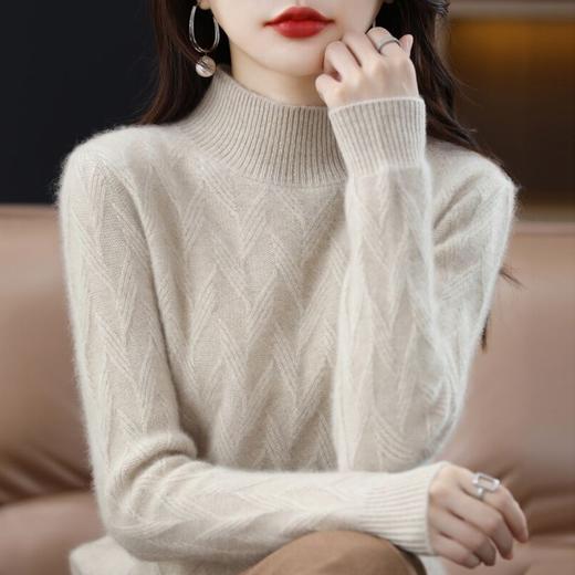 百蓝茵2025秋冬新款韩版半高领宽松毛衣女洋气简约时尚显瘦外穿打底衫厚★ 商品图9