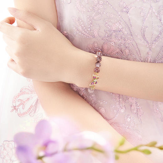 大英博物馆 博物志系列 梦幻蝴蝶 紫幽灵水晶渐变手链 商品图1