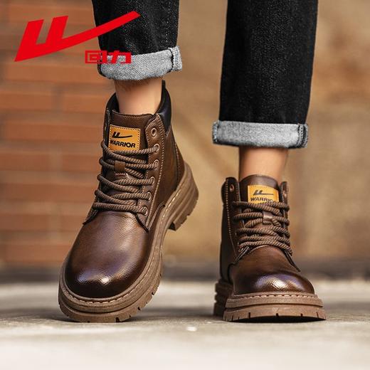 回力男鞋秋季2025新款马丁靴男士英伦风高帮皮鞋厚底工装鞋子男款 商品图5