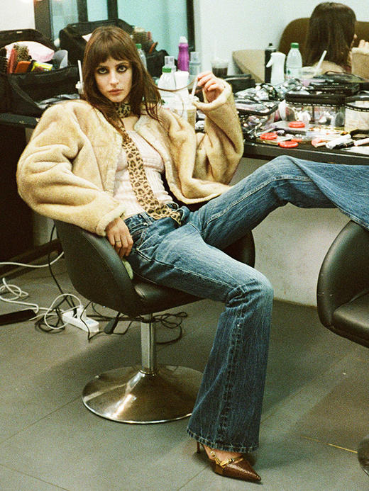 TR她热 老钱俱乐部 复古绿做旧油蜡皮拼仿貂毛双面穿皮毛一体 商品图0