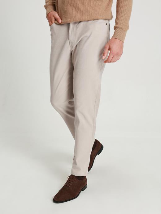 callisto燕麦卡其长绒棉休闲裤 商品图2