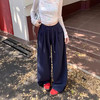 慵懒风加绒阔腿裤女秋冬季2025新款加厚高腰宽松直筒拖地休闲长裤 商品缩略图1