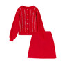 笛莎Deesha 童装女童套装2025冬新款新年毛织开衫半裙套装 商品缩略图4