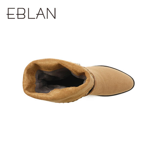 伊伴2025冬季一靴多穿堆皱西部尖头牛仔靴休闲中短靴B25690605 商品图2