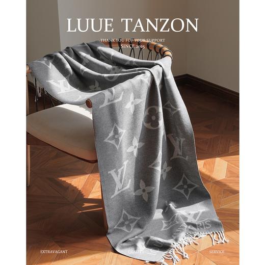 WJ18-LOUIS VUITTON 时尚印花大logo流苏 羊毛 绒线围巾 灰色 绒线围巾（QZ*MM） 商品图0