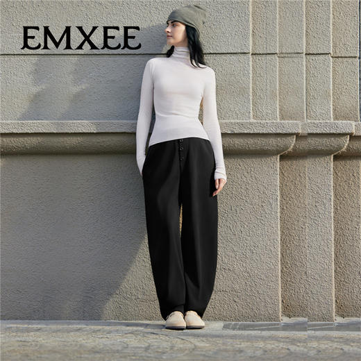 【限时会员价】嫚熙孕妇休闲裤秋冬保暖美丽诺羊毛香蕉裤显瘦不勒肚2025新款 商品图1