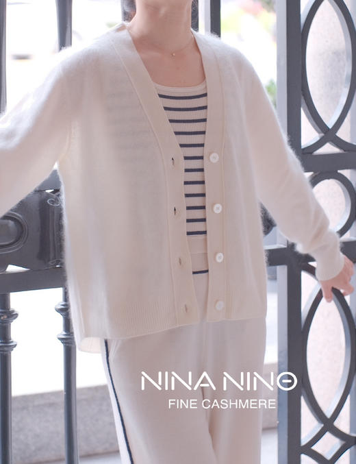 云柔开衫 羊绒开衫女款 灰色 白色 商品图0