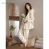 可人儿原创冬季半边绒女士连帽条纹睡衣加厚保暖可外穿绒感家居服 商品缩略图2