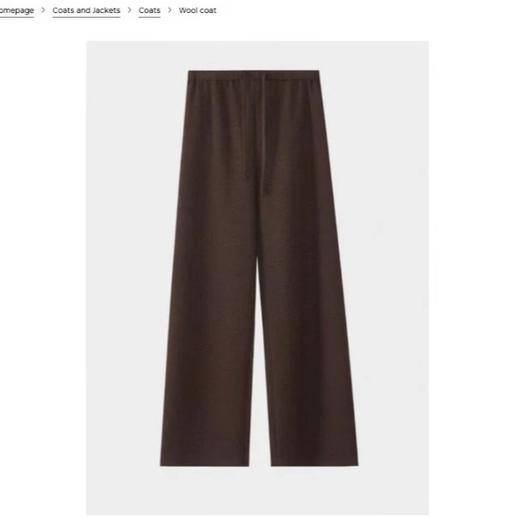 重磅 老渠道  max25年抽绳羊毛直筒裤  有厚度  秋冬必备  抽绳阔腿裤 商品图3