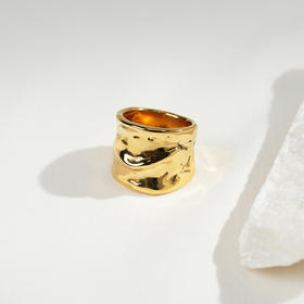 北京仓｜Goossens Paris-Lutèce-金色 纹理 大号 戒指［法国设计师］