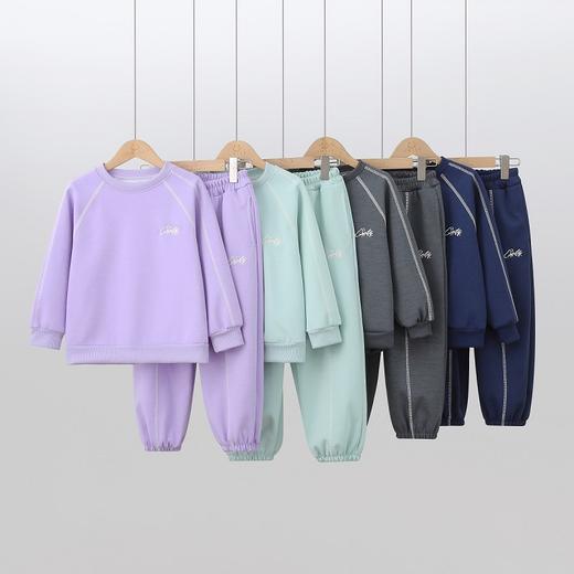*【A类品质，暖糯舒适】【加绒保暖，户外运动】秋冬新款儿童四色加绒卫衣套装中大男女童运动休闲卫衣长裤加绒套装 商品图2