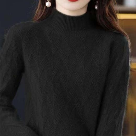 百蓝茵2025秋冬新款韩版半高领宽松毛衣女洋气简约时尚显瘦外穿打底衫厚★ 商品图10