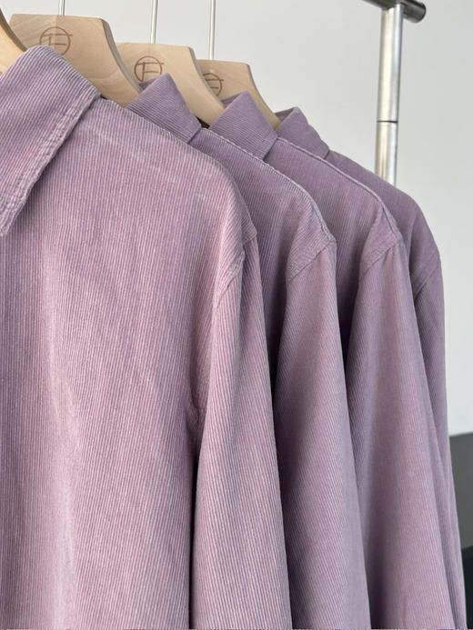 「秋日来信」香芋紫全棉灯芯绒衬衣，绝美显白穿搭，将浪漫与温柔定格【3-5天发货】 商品图7