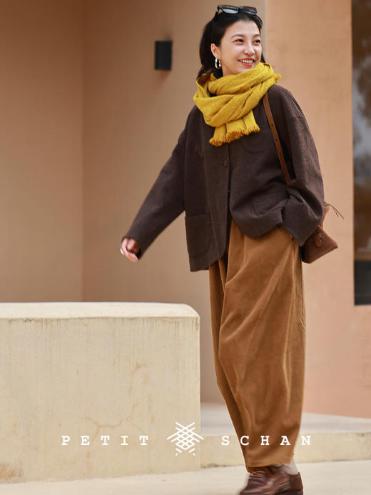 PETIT SCHAN小闪 CLO#648 Grandma pants 奶奶裤 纯棉立裁活褶松紧裤阔腿萝卜裤 商品图4